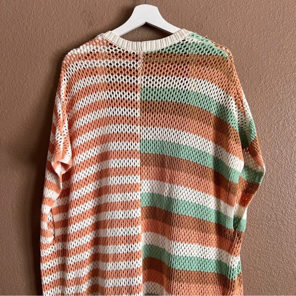Torrid Striped Knit Duster Open Cardigan Sweater Size 1/2